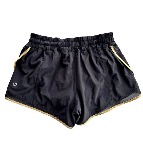 Lululemon Super Squad Short Black Gold Size 6 Run Gym 3" Gym Run Walk - Picture 4 of 6